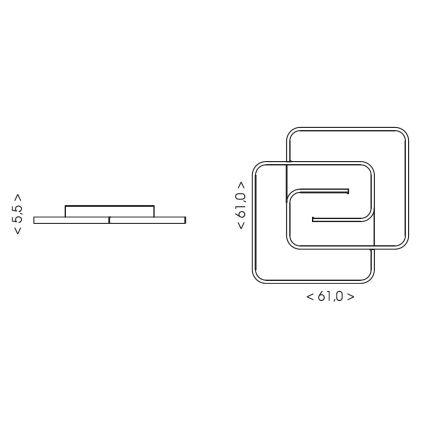 Brilagi - Plafonieră LED dimabilă VELO XL LED/98W/230V 3000-6500K 61x61 cm + telecomandă