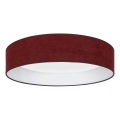 Brilagi - Plafonieră LED dimabilă VELVET SMARTIX LED/36W/230V 3000–6000K diam. 55 cm vișinie Wi-Fi Tuya Beacon + telecomandă