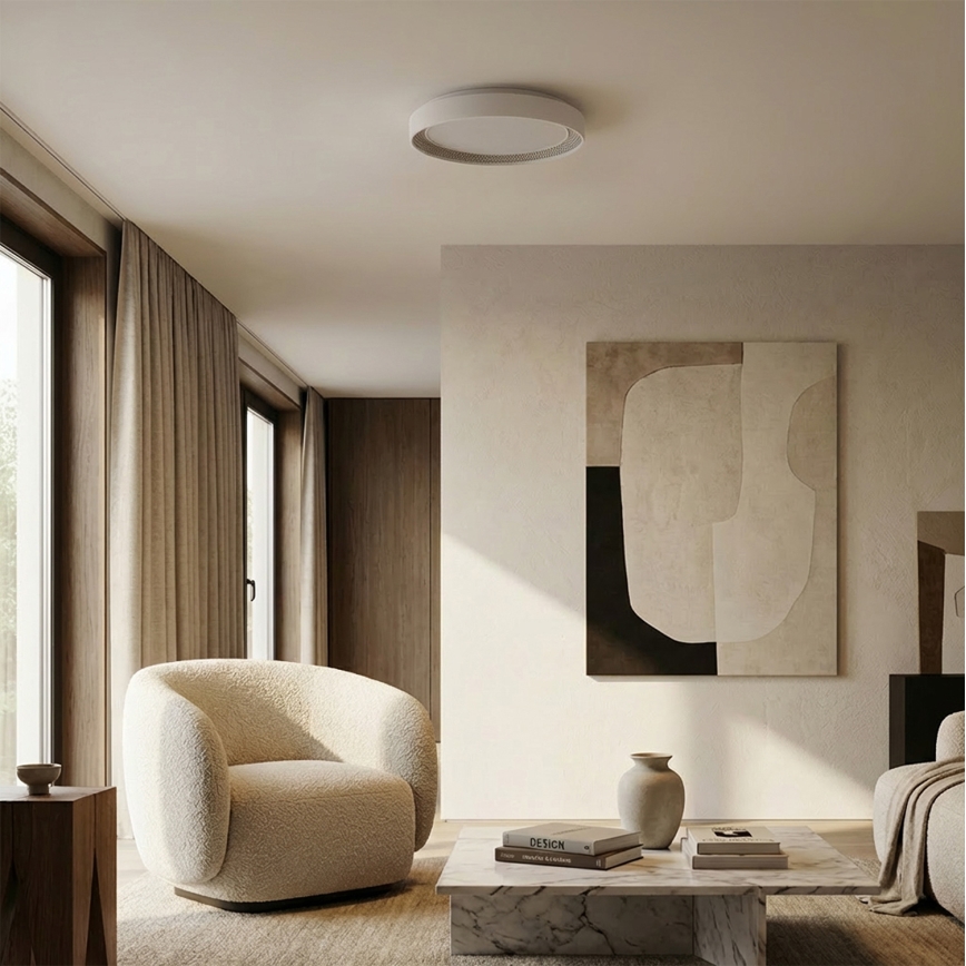 Brilagi - Plafonieră LED dimabilă WALDO LED/48W/230V 3000-6500K Ø 40 cm alb/argintiu + telecomandă
