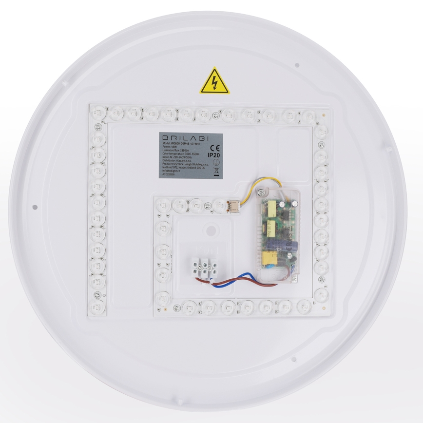 Brilagi - Plafonieră LED dimabilă WALDO LED/48W/230V 3000-6500K Ø 40 cm alb/argintiu + telecomandă