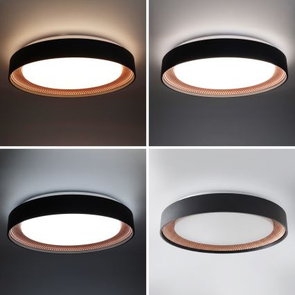 Brilagi - Plafonieră LED dimabilă WALDO LED/48W/230V 3000-6500K Ø 40 cm negru/auriu + telecomandă