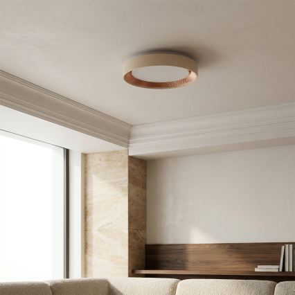 Brilagi - Plafonieră LED WALDO reglabilă, 48 W, 230 V, 3000–6500 K, Ø 40 cm, bej/auriu + telecomandă