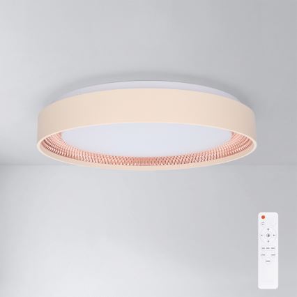 Brilagi - Plafonieră LED WALDO reglabilă, 48 W, 230 V, 3000–6500 K, Ø 40 cm, bej/auriu + telecomandă