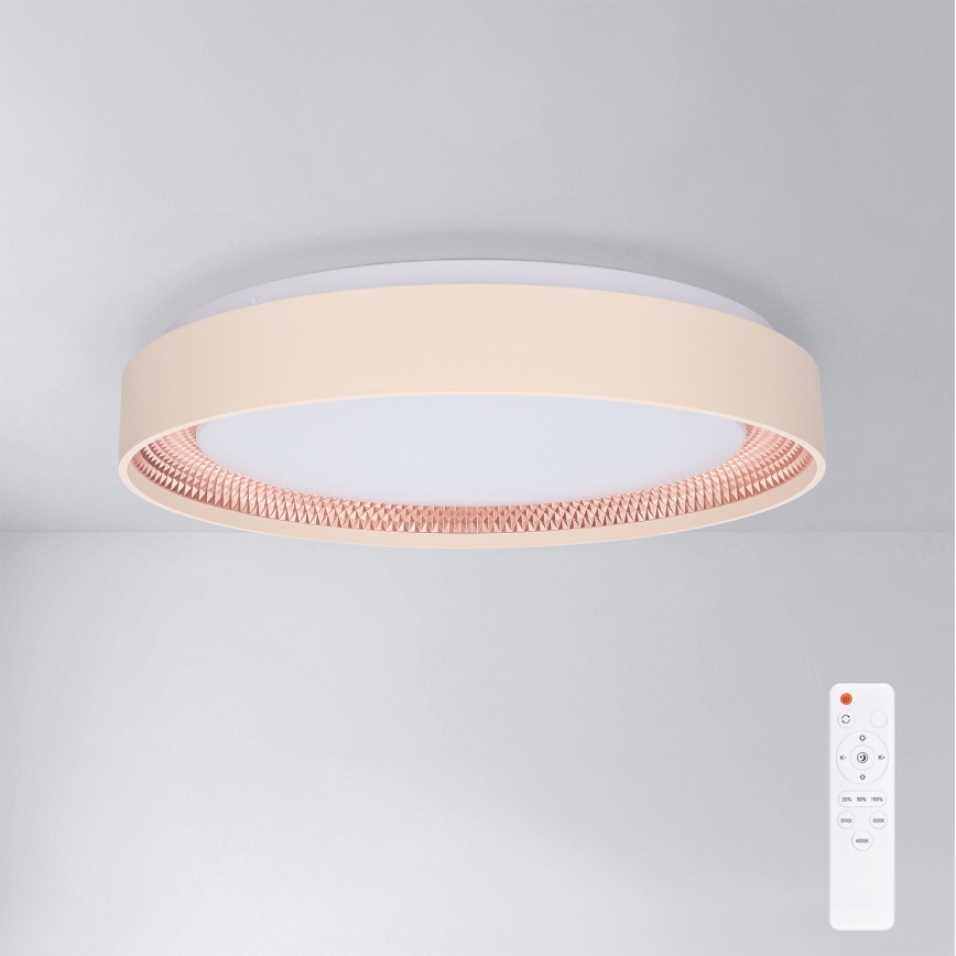 Brilagi - Plafonieră LED WALDO reglabilă, 48 W, 230 V, 3000–6500 K, Ø 40 cm, bej/auriu + telecomandă