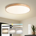 BRILAGI - Plafonieră LED dimabilă WOODLINE LED/100W/230V 3000-6000K stejar Ø 80 cm + telecomandă