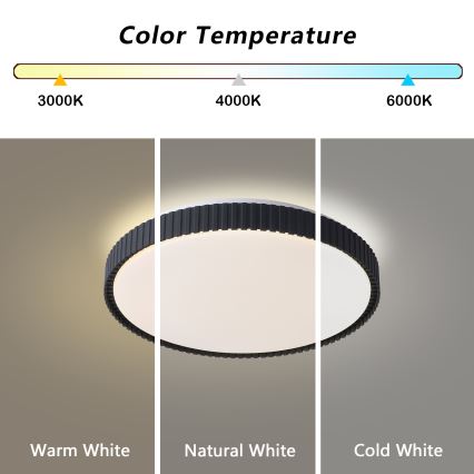 Brilagi - Plafonieră LED dimabilă CORVO LED/72W/230V 3000-6000K neagră Ø 50 cm + telecomandă