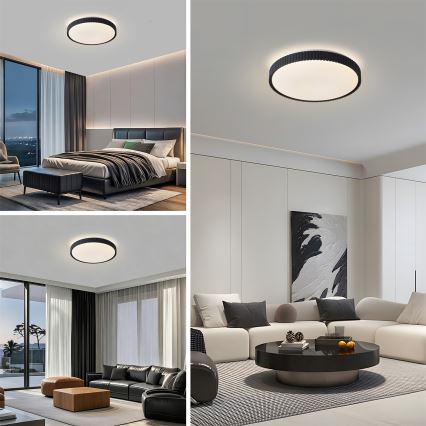 Brilagi - Plafonieră LED dimabilă CORVO LED/72W/230V 3000-6000K neagră Ø 50 cm + telecomandă