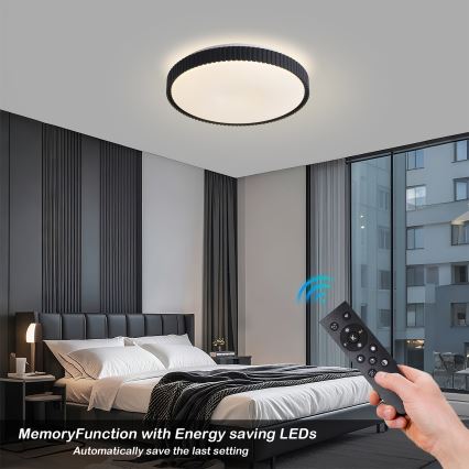 Brilagi - Plafonieră LED dimabilă CORVO LED/72W/230V 3000-6000K neagră Ø 50 cm + telecomandă