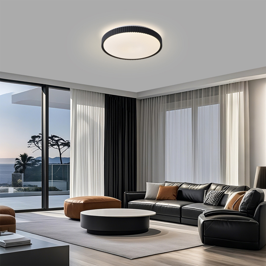 Brilagi - Plafonieră LED dimabilă CORVO LED/72W/230V 3000-6000K neagră Ø 50 cm + telecomandă