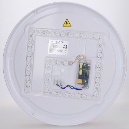 Brilagi - Lampă de tavan LED cu reglare a intensității FLOCO LED/48W/230V Ø 40 cm, decor lemn/alb + telecomandă