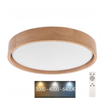 Brilagi - Plafonieră LED dimerizabilă MANAROLA LED/24W/230V Ø 42 cm 3000-6500K stejar + telecomandă