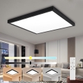 Brilagi - Plafonieră LED dimerizabilă pentru baie FRAME SMART LED/50W/230V 60x60 cm 3000-6000K IP44 negru + telecomandă