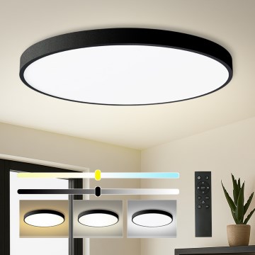 Brilagi - Plafonieră LED dimerizabilă POOL SMART, 180W, 230V, 3000–6000K, Ø 120 cm, Wi‑Fi Tuya, negru + telecomandă
