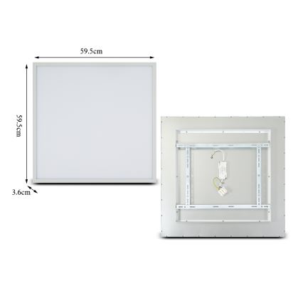 Brilagi - Plafonieră LED dimmabilă SLIMFRAME LED/58W/230V 60x60 cm 3000-6000K alb + telecomandă