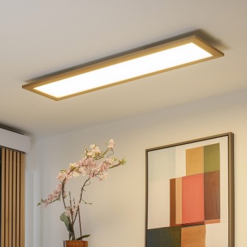 Brilagi - Plafonieră LED dimerizabilă SLIMFRAME WOOD LED/58W/230V 124x34 cm 3000-6000K maro + telecomandă