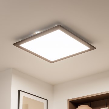 Brilagi - Plafonieră LED dimerizabilă SLIMFRAME WOOD LED/58W/230V 64x64 cm 3000-6000K maro închis + telecomandă