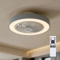 Brilagi - Plafonieră LED dimmabilă cu ventilator LED/38W/230V 3000-6500K Ø 50 cm gri + telecomandă