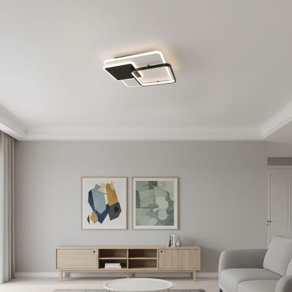 Brilagi - Plafonieră LED dimabilă FLARE LED/64W/230V 3000-6000K 45x45 cm alb/negru + telecomandă
