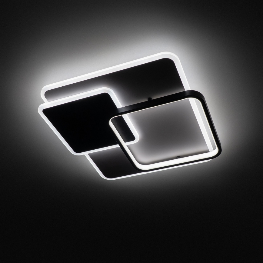 Brilagi - Plafonieră LED dimabilă FLARE LED/64W/230V 3000-6000K 45x45 cm alb/negru + telecomandă