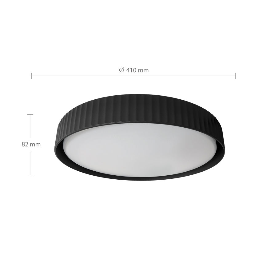 Brilagi - Plafonieră LED dimabilă LUCIA, 48 W, 230 V, 3000–6500 K, diametru 41 cm, negru + telecomandă inclusă