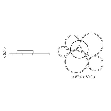 Brilagi - Plafonieră LED ECHO LED/60W/230V 4000K 50x57 cm neagră