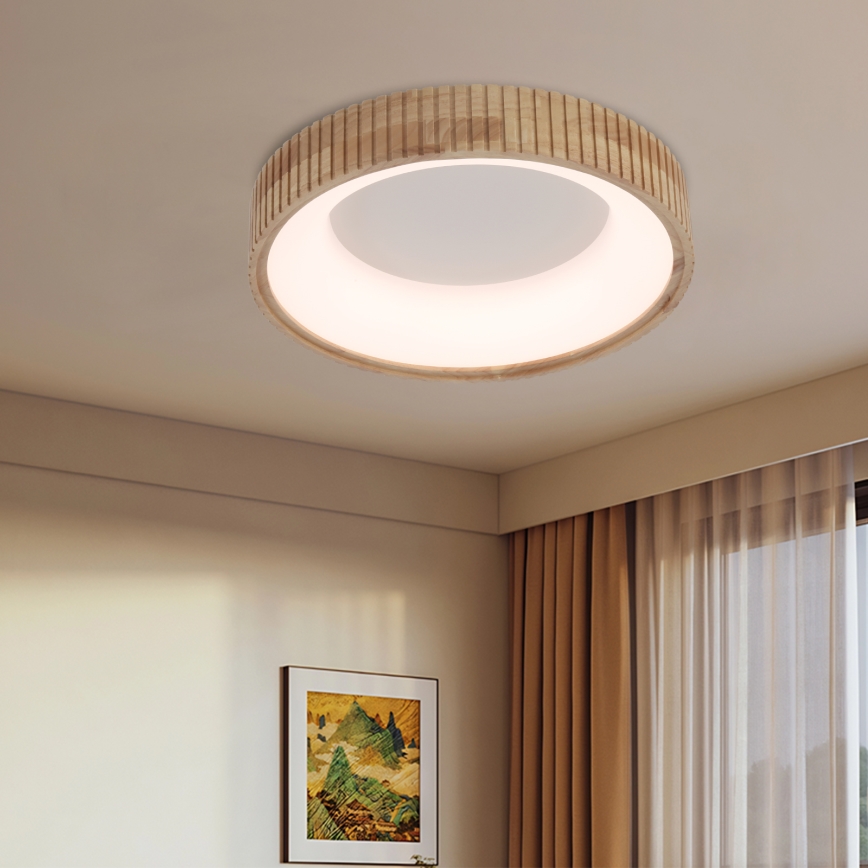 Brilagi - Plafonieră LED FALCON WOOD MODERN LED/30W/230V 3000/4000/6000K Ø 45 cm lemn