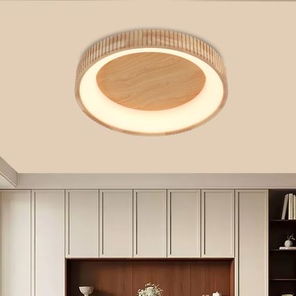 Brilagi - Plafonieră LED FALCON WOOD MODERN, 40 W, 230 V, 3000/4000/6000 K, Ø 60 cm, lemn