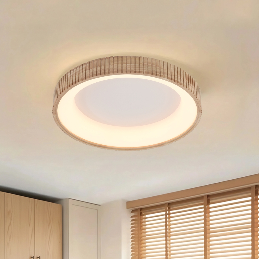 Brilagi - Plafonieră LED FALCON WOOD MODERN, 40W, 230V, 3000/4000/6000K, Ø 60 cm, lemn
