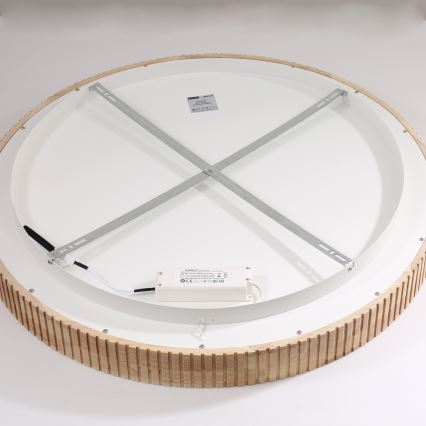 Brilagi - Plafonieră LED FALCON WOOD MODERN, 60W, 230V, 3000/4000/6000K, Ø 80 cm, finisaj din lemn