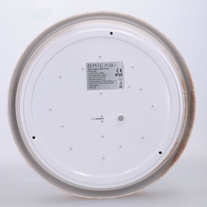 Brilagi - Plafonieră LED FLOCO, 24W/230V, Ø 30 cm, decor lemn/negru