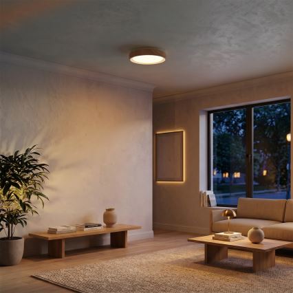 Brilagi - Plafonieră LED FLOCO, 24 W, 230 V, Ø 30 cm, finisaj lemn/alb