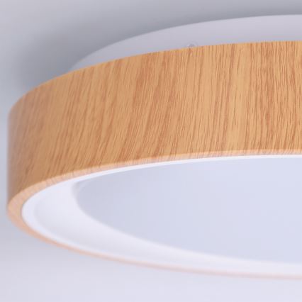 Brilagi - Plafonieră LED FLOCO, 24 W, 230 V, Ø 30 cm, finisaj lemn/alb