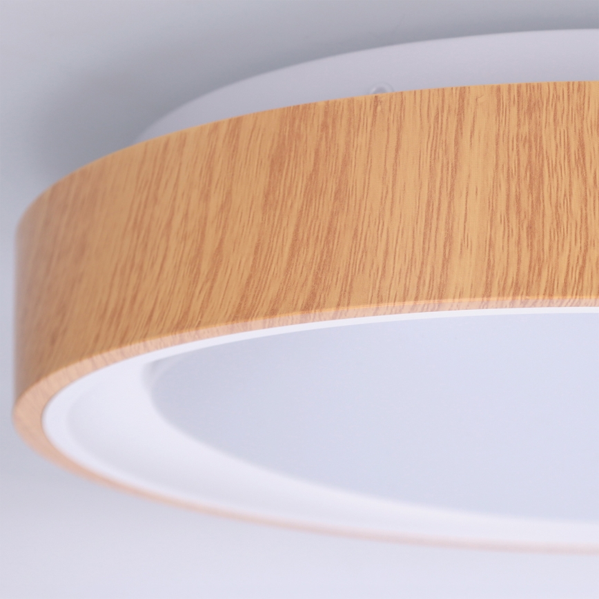 Brilagi - Plafonieră LED FLOCO, 24 W, 230 V, Ø 30 cm, finisaj lemn/alb