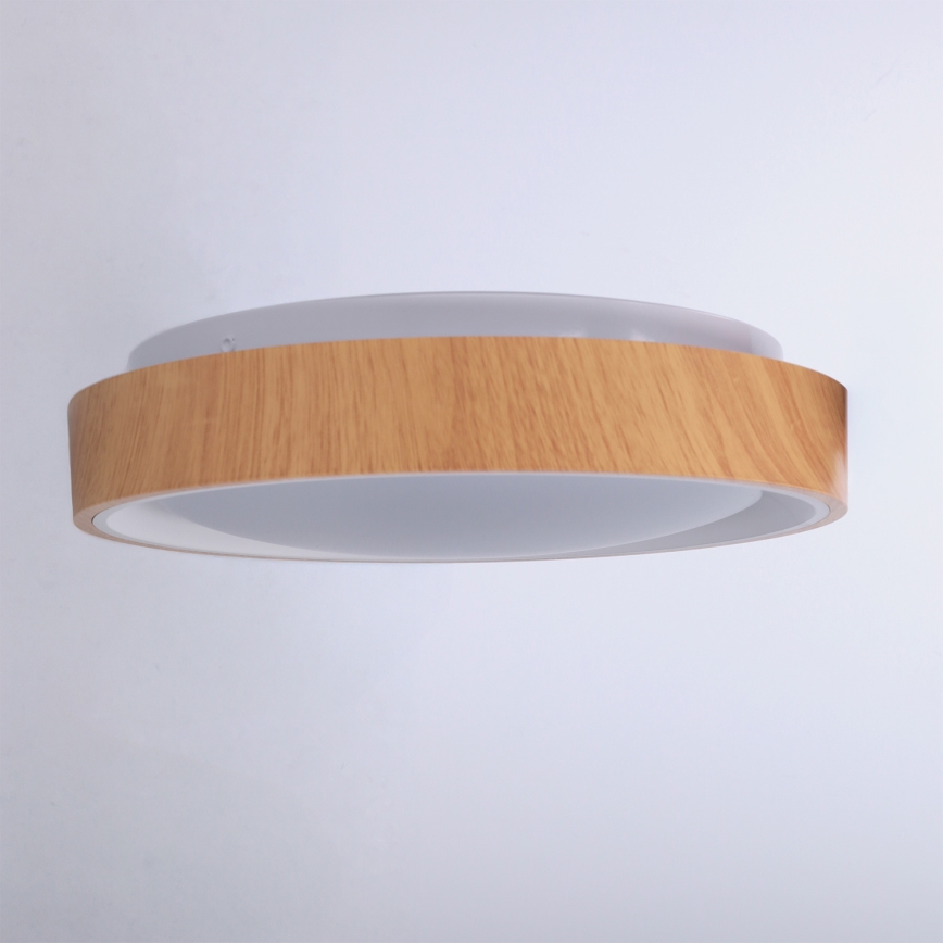 Brilagi - Plafonieră LED FLOCO, 24 W, 230 V, Ø 30 cm, finisaj lemn/alb