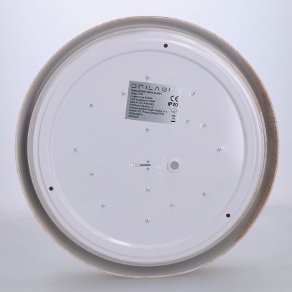 Brilagi - Plafonieră LED FLOCO, 24 W, 230 V, Ø 30 cm, finisaj lemn/alb