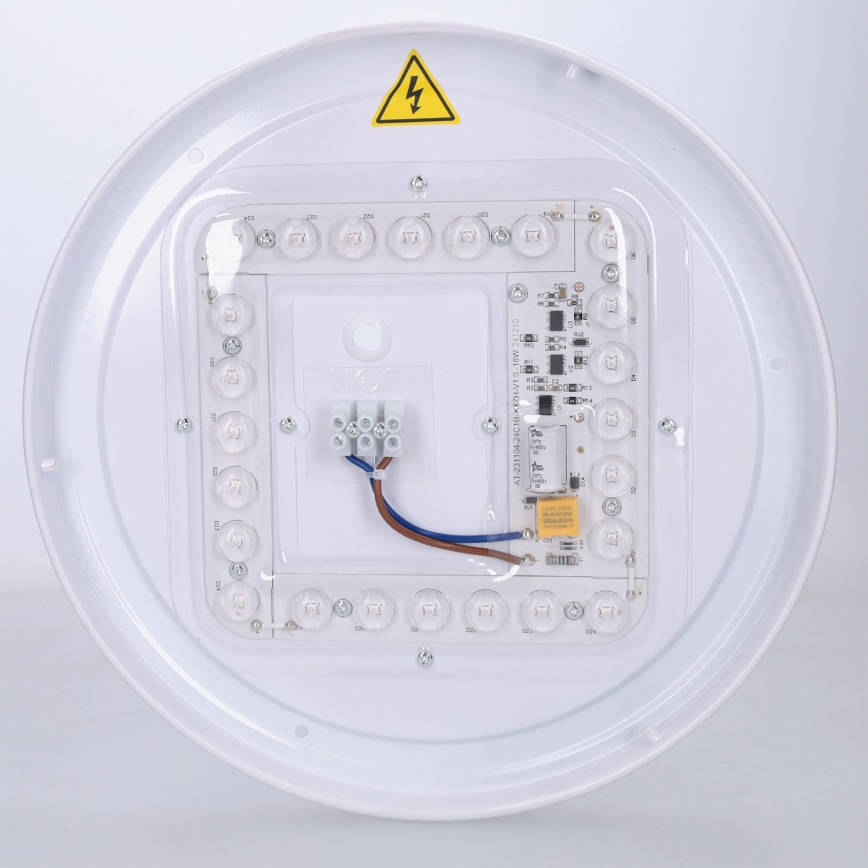 Brilagi - Plafonieră LED FLOCO, 24 W, 230 V, Ø 30 cm, finisaj lemn/alb