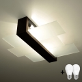 Brilagi - Plafonieră LED HERA, 2x E27, 7,5W, 230V, 43x43 cm, wenge