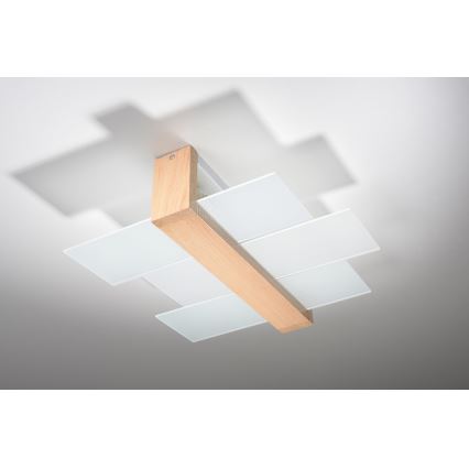 Brilagi - Plafonieră LED HERA, 2 x E27, 7,5 W, 230 V, 43 x 43 cm, corp din lemn