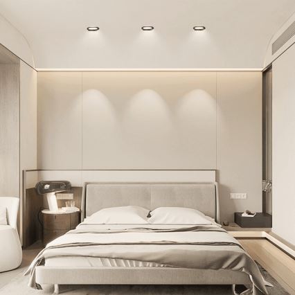 Brilagi - plafonieră LED încastrată pentru baie, 6W, 230V, 3000K, negru, IP65