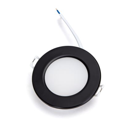 Brilagi - Plafonieră LED încastrată pentru baie, 9W, 230V, 4000K (alb neutru), negru, IP65