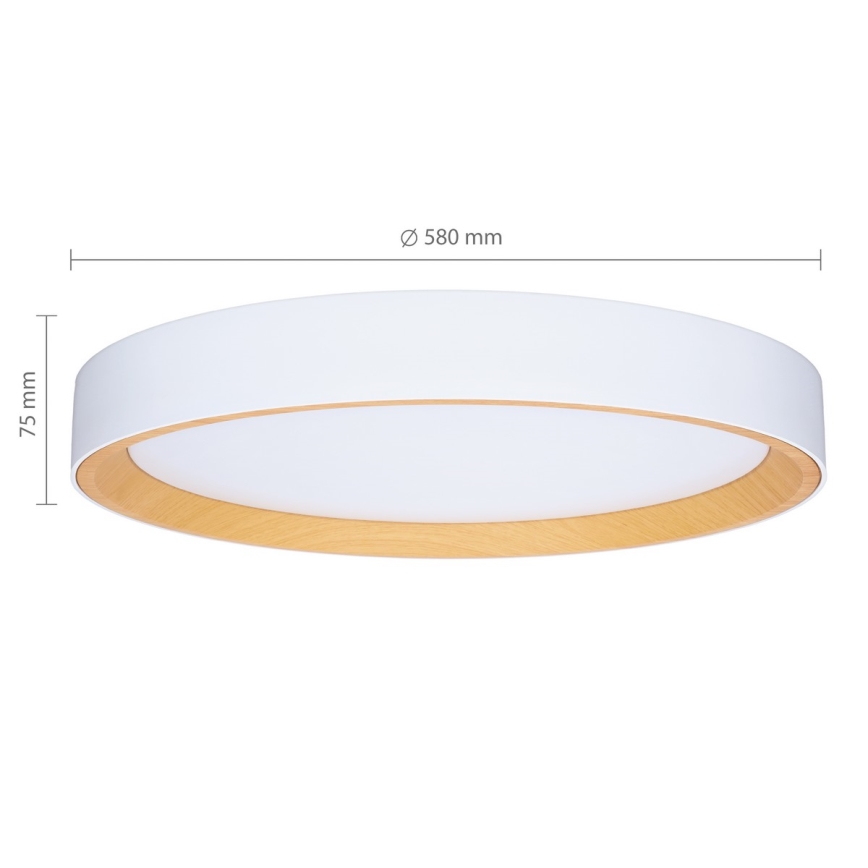 Brilagi - Plafonieră LED dimabilă LARIOS, 72W, 230V, 3000-6500K, alb, Ø 59 cm + telecomandă
