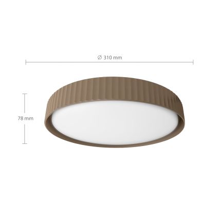 Brilagi - Plafonieră LED LUCIA, 24 W, 230 V, Ø 31 cm, maro