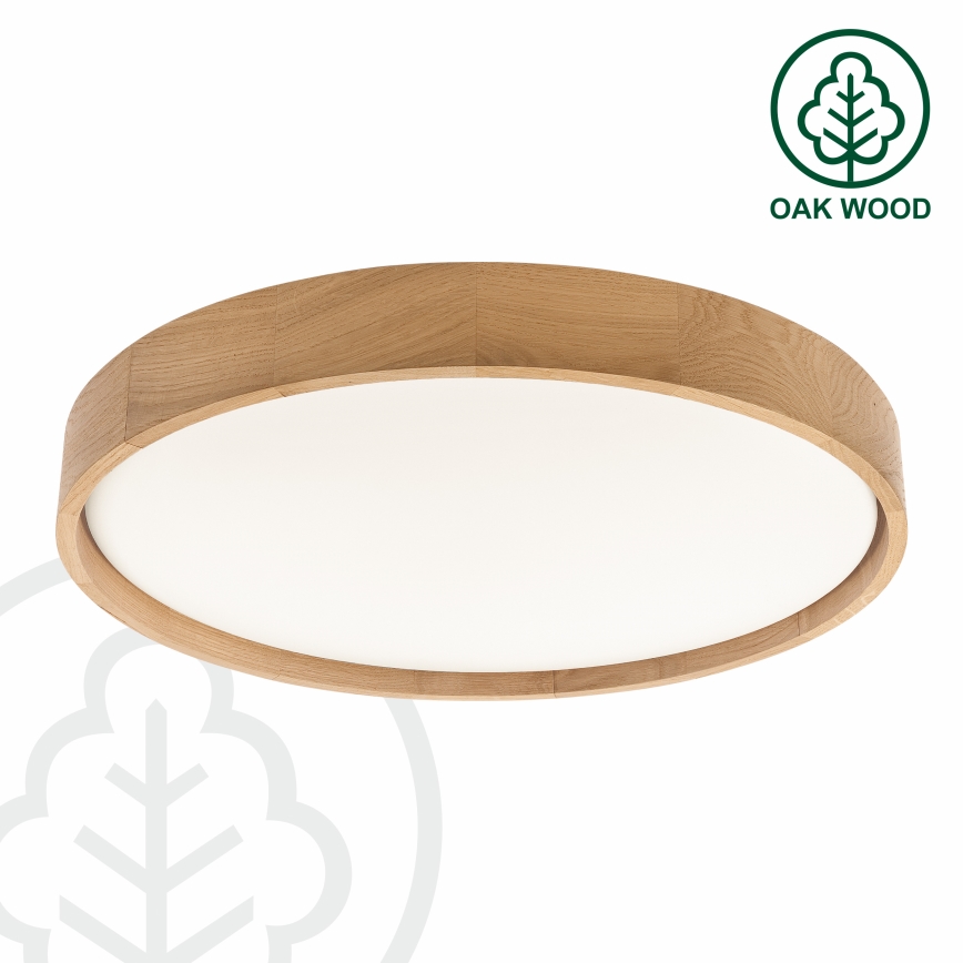 Brilagi - Plafonieră LED MANAROLA PLAIN, 36 W, 230 V, 3000 K, Ø 48 cm, finisaj stejar