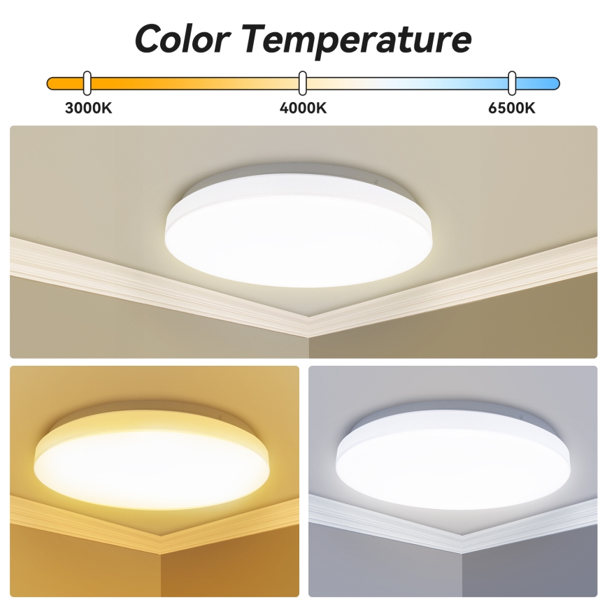 Brilagi - Plafonieră LED MILKY WAY, 24 W, 230 V, 3000/4000/6500 K, Ø 38 cm