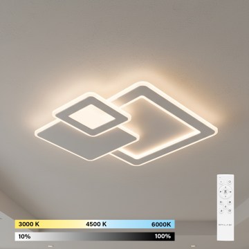 Brilagi - Plafonieră LED MODERN, dimabilă, 93 W, 230 V, 3000-6000 K, 48,5 x 48,5 cm + telecomandă