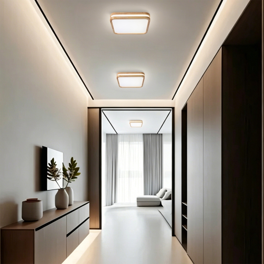 BRILAGI - Plafonieră LED MOLINA SQUARE LED/32W/230V 3000/4000/6000K stejar 30x30 cm