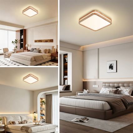 BRILAGI - Plafonieră LED MOLINA SQUARE LED/32W/230V 3000/4000/6000K stejar 30x30 cm