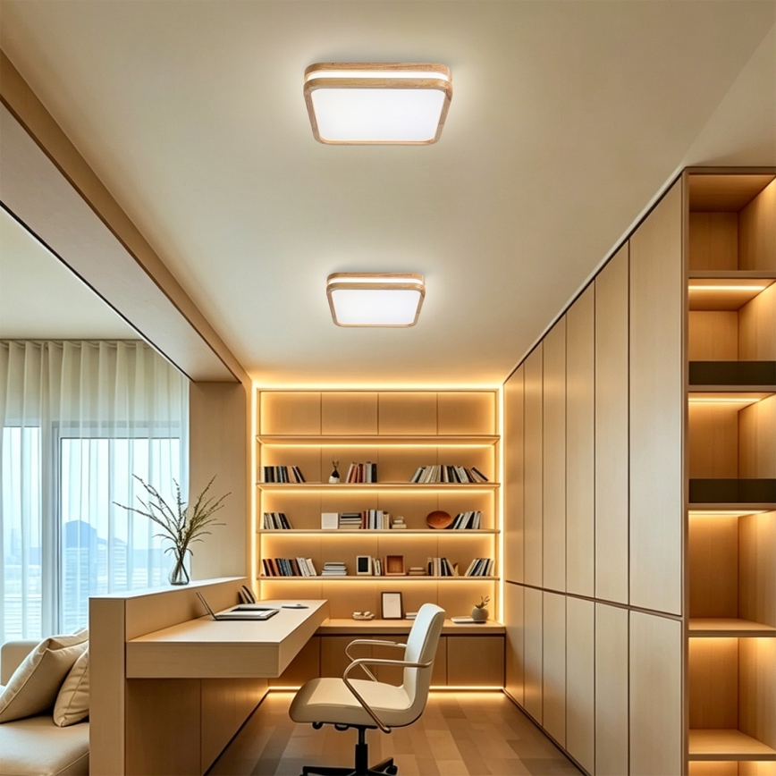 BRILAGI - Plafonieră LED MOLINA SQUARE LED/32W/230V 3000/4000/6000K stejar 30x30 cm