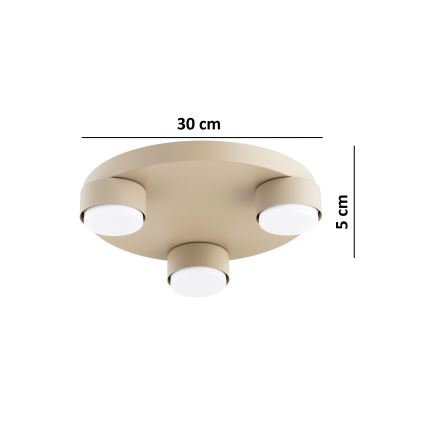 Brilagi - Plafonieră LED MONO, 3xGX53/30W/230V, Ø 30 cm, bej