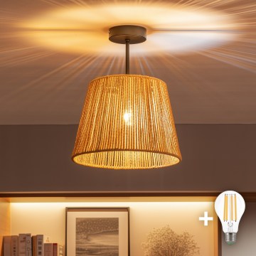 Brilagi - Plafonieră LED montată CERIA BOHO 1xE27/60W/230V Ø 28 cm negru/maro